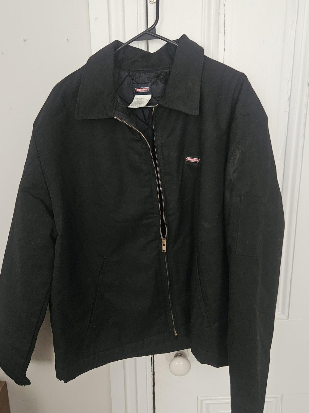 Dickies Black Men's L Work Jacket - Classic Zip-Front